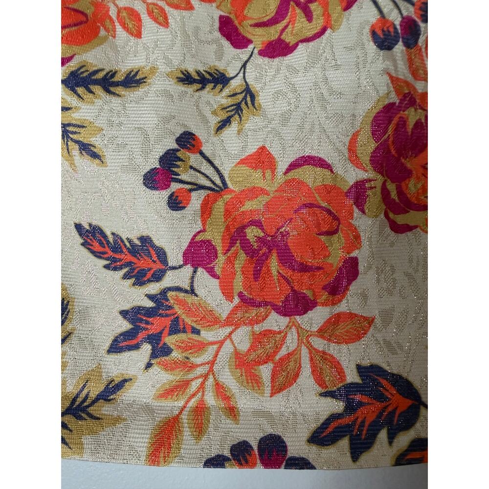 Le Superbe Top 0 Super Rose Orange Pink Gold Floral Fall Cropped Twee Casual - Picture 7 of 9
